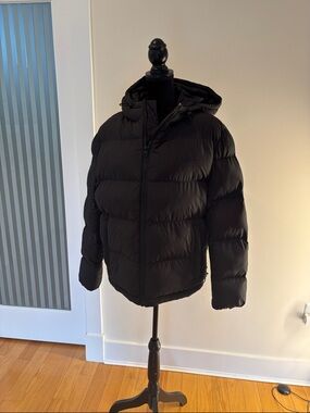 HUGO Black Puffer Jacket with Hood